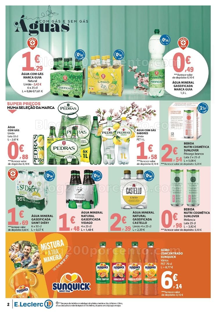 Antevisão Folheto E-LECLERC Especial Bebidas de Verão Promoções de 14 a 26 julho